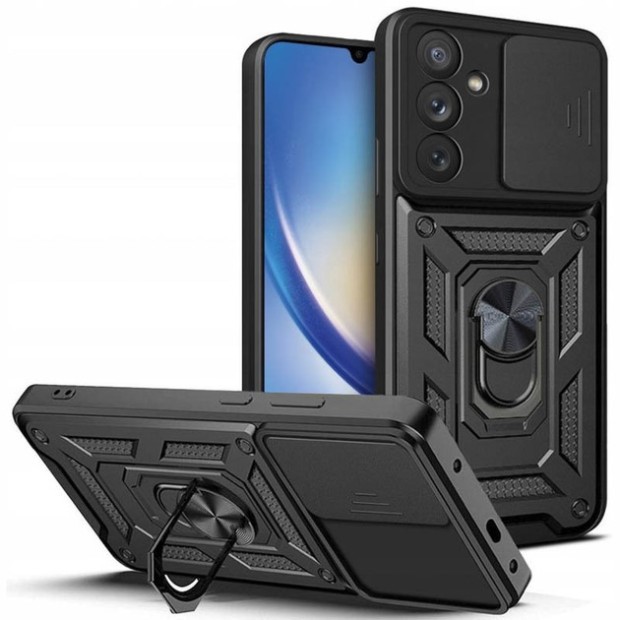 Бронь-чехол Ring Serge Armor Case Samsung Galaxy S24 FE (ShutCam) (Чёрный)