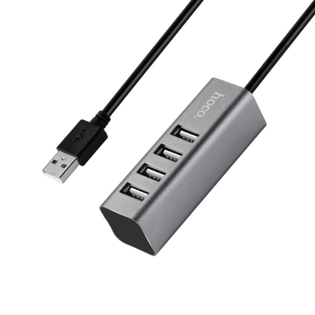 Переходник USB HUB Hoco HB1 (4 порта) (Серый)