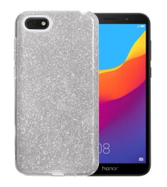 Силиконовый чехол Glitter Huawei Y5 Prime (2018) / Honor 7A (Серый)