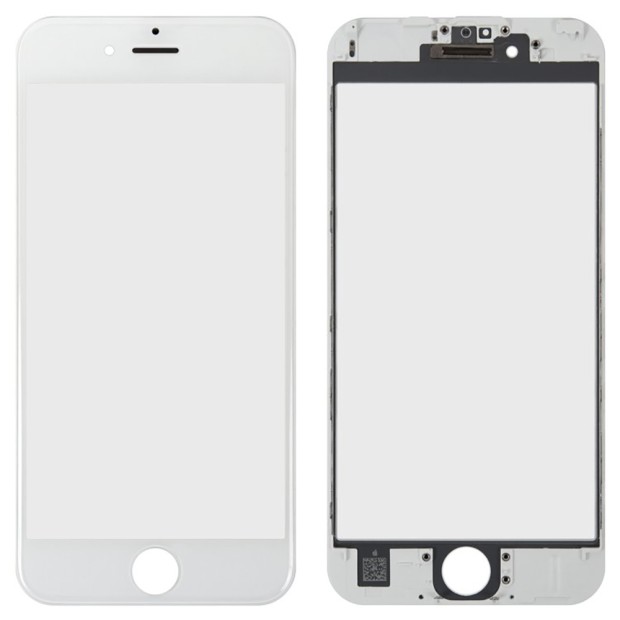 Стекло дисплея Apple iPhone 6s White + Frame + OCA (AAA)