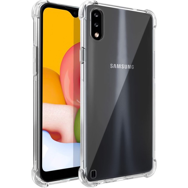 Силикон 6D Samsung Galaxy A01 (2020) (Прозрачный)