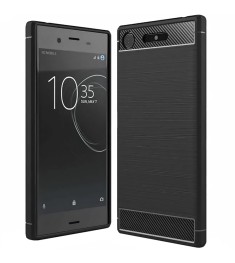 Силиконовый чехол Polished Carbon Sony XZ 1 (Черный)
