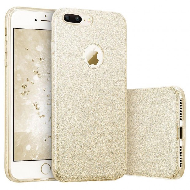 Чехол Силикон Glitter Apple iPhone 7 Plus / 8 Plus (золотой)