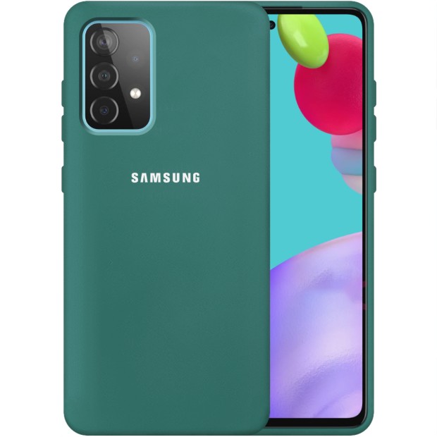 Силикон Original 360 Case Logo Samsung Galaxy A52 (2021) (Тёмно-зелёный)