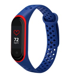 Ремешок Sport Xiaomi Mi Band 3 / Mi Band 4 (Синий с красным)