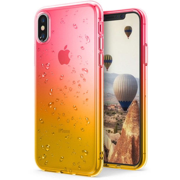 Силікон Rain Gradient Apple iPhone X / XS (Рожево-жовтий)