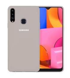 Силикон Original Case Logo Samsung Galaxy A20S (2019) (Бежевый)