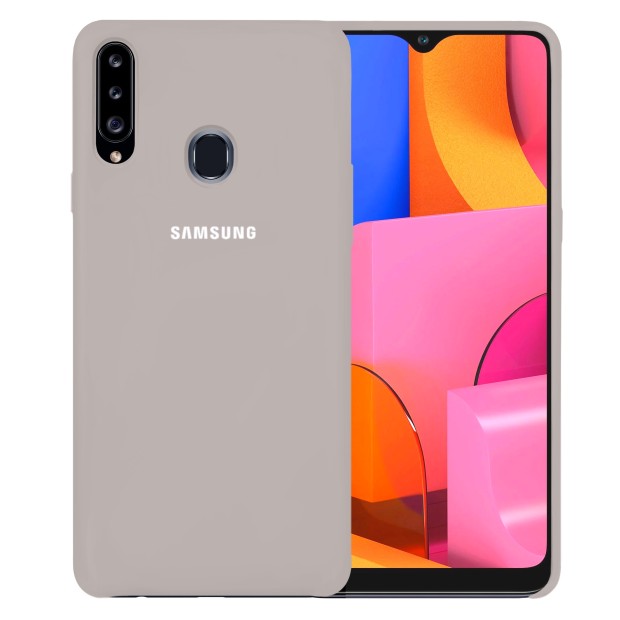 Силікон Original Case Logo Samsung Galaxy A20S (2019) (Бежевий)