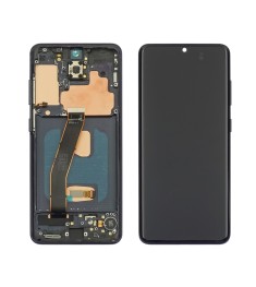 Дисплей для Samsung G980 Galaxy S20 с чёрным тачскрином и чёрной корпусной рамко..