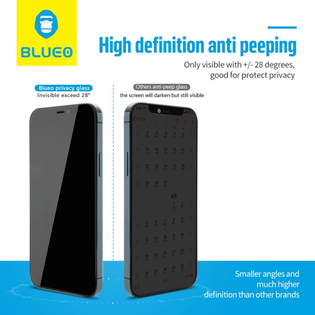 Скло 5D Blueo Privacy HD Apple iPhone 12/12 Pro Black