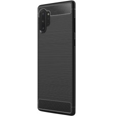 Силиконовый чехол Polished Carbon Samsung Galaxy Note 10 Plus (Чёрный)