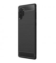 Силиконовый чехол Polished Carbon Samsung Galaxy Note 10 Plus (Чёрный)