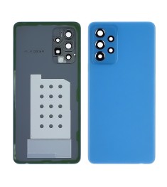 Задняя крышка для Samsung A725 Galaxy A72 (2021) Awesome Blue голубая со стеклом..