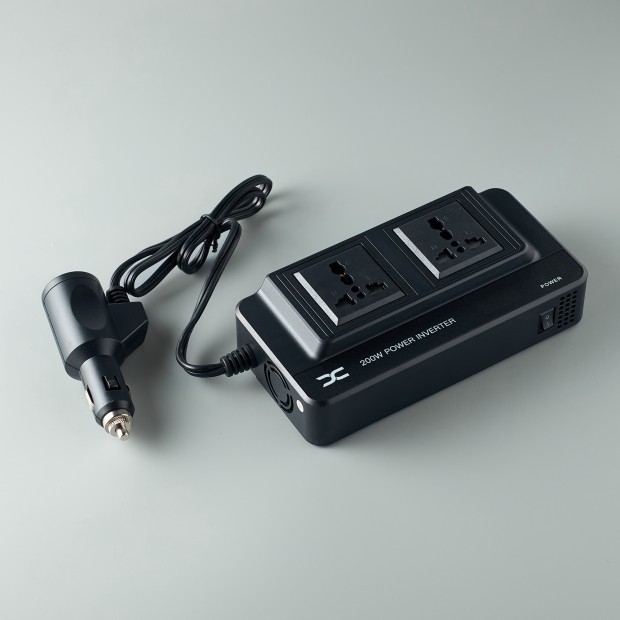 Автомобільний інвертор DC XC-37 200W (2EU  /  2USB  /  PD) (Чорний) D