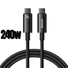 USB-кабель Baseus Tungsten Gold 240W (2m) (Type-C to Type-C) (Чёрный) CAWJ040101