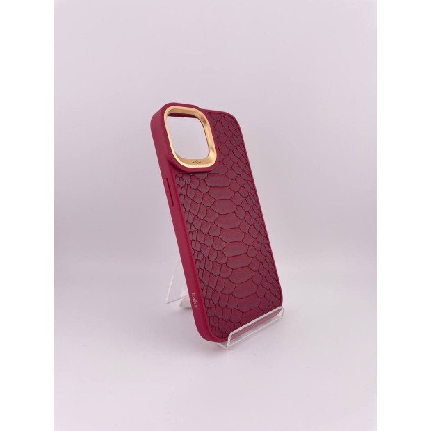 Чехол Kajsa Snake Pattern iPhone 15 (Burgundy)