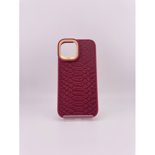 Чехол Kajsa Snake Pattern iPhone 15 (Burgundy)