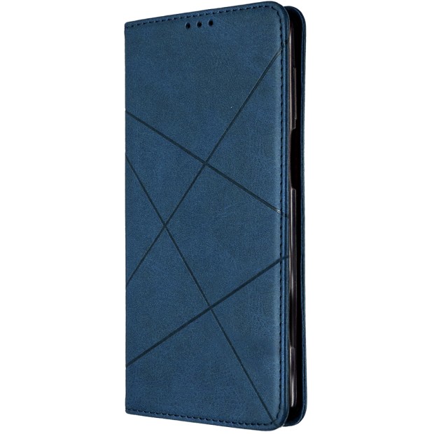 Чехол-книжка Leather Book Samsung Galaxy A02S (2020) (Тёмно-синий)