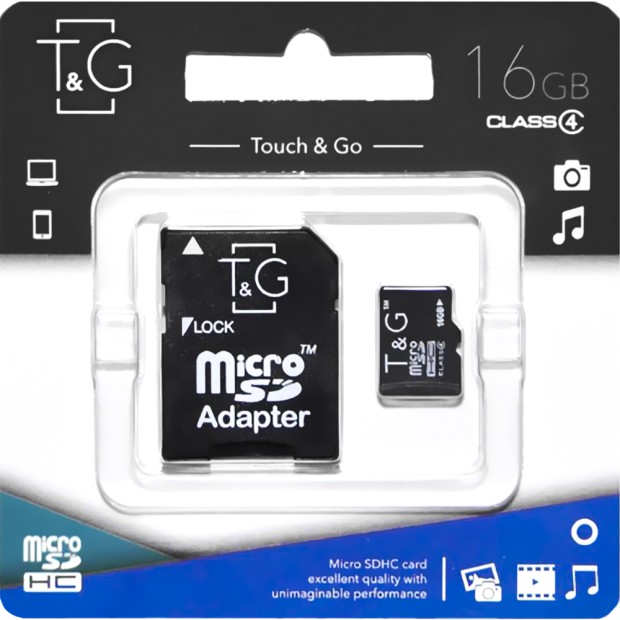 Карта памяти Touch & Go 16Gb (Class 4) + SD-адаптер