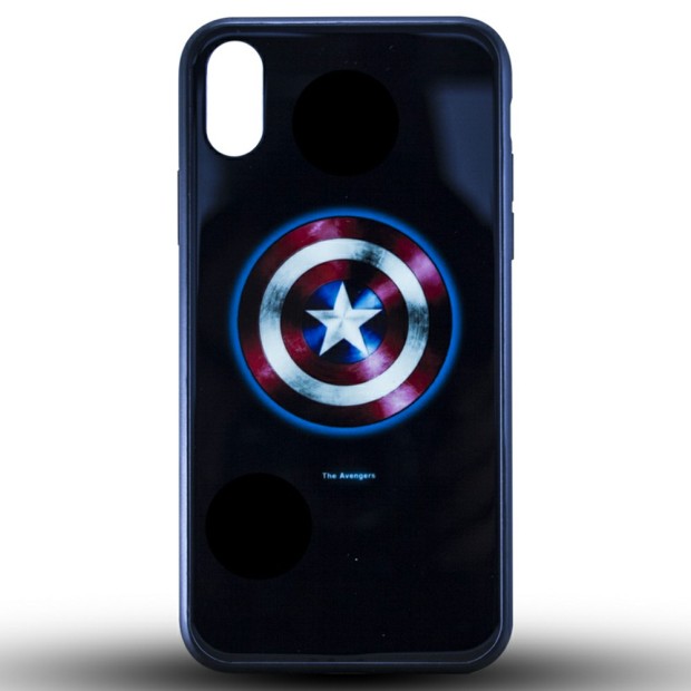 Накладка Luminous Glass Case Apple iPhone XR (Captain America)