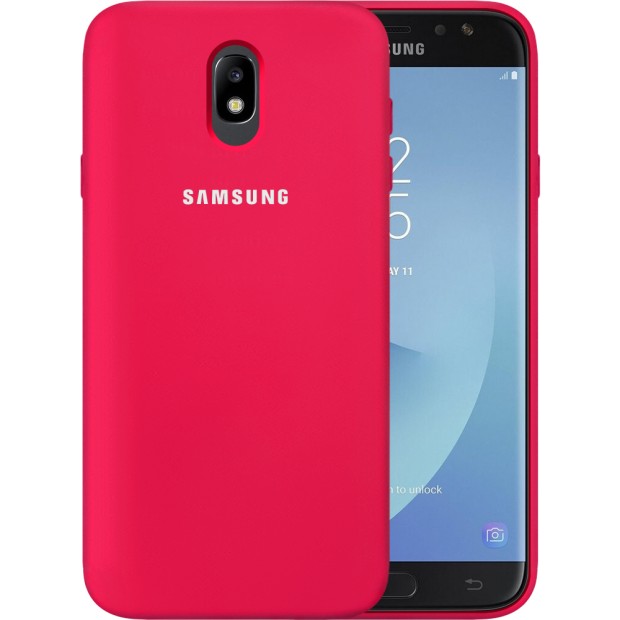 Силикон Original 360 Case Logo Samsung Galaxy J7 (2017) J730 (Малиновый)