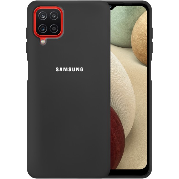 Силикон Original 360 Case Logo Samsung Galaxy A12 (2020) (Чёрный)