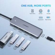 Переходник UGREEN CM219 4in1 (Type-C to 4USB3.0) (Space Gray)
