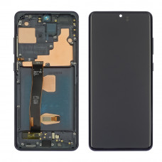 Дисплей для Samsung G988 Galaxy S20 Ultra с чёрным тачскрином и чёрной корпусной рамкой OLED