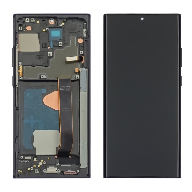 Дисплей для Samsung N985F Galaxy Note 20 Ultra с чёрным тачскрином и чёрной корпусной рамкой OLED