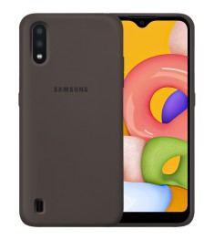 Силикон Original 360 Case Logo Samsung Galaxy A01 (2020) (Тёмно-коричневый)