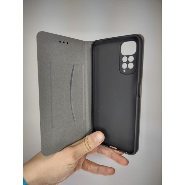 Чехол-книжка Leather Book Xiaomi Redmi Note 11 / Note 11S (Серый)
