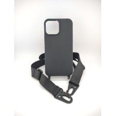 Чехол Silicone Case Shoulder Strap Apple iPhone 13 Pro Max (Black)
