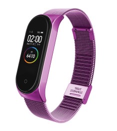 Ремешок Milanese Loop Lock Xiaomi Mi Band 3 / Mi Band 4 (Фиолетовый)