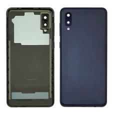 Задняя крышка для Samsung A022 Galaxy A02 (2020) чёрная со стеклом камеры