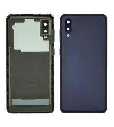 Задняя крышка для Samsung A022 Galaxy A02 (2020) чёрная со стеклом камеры