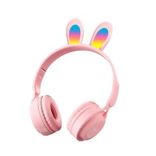 Беспроводные накладные наушники-гарнитура Rabbit Ear Y08R Bluetooth (Розовый)