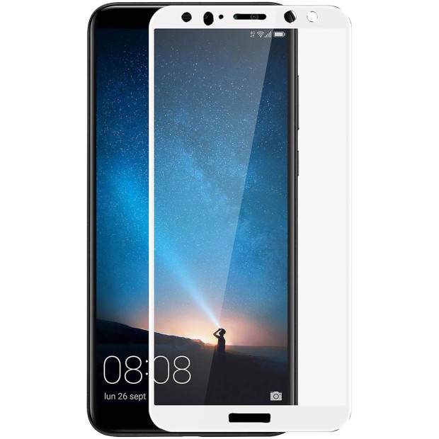 Защитное стекло 5D для Huawei Mate 10 Lite White