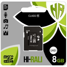 Карта памяти Hi-Rali MicroSDHC 8Gb (Class 10) + SD-адаптер
