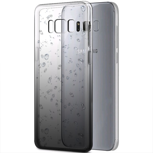 Силикон Rain Gradient Samsung Galaxy S8 (Чёрно-серый)