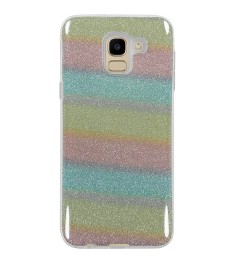 Силиконовый чехол Glitter Samsung Galaxy J6 (2018) J600 (Радуга)