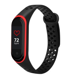 Ремешок Sport Xiaomi Mi Band 3 / Mi Band 4 (Чёрно-красный)