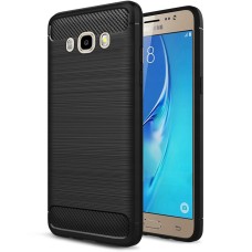 Силиконовый чехол Polished Carbon Samsung Galaxy J7 (2016) J710 (Чёрный)