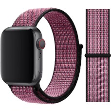 Ремешок Nylon Apple Watch 38 / 40 mm (Розово-чёрный)