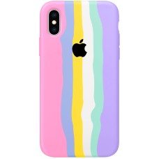 Силикон Rainbow Case Apple iPhone X / XS (Pink)