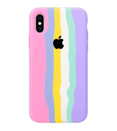 Силикон Rainbow Case Apple iPhone X / XS (Pink)