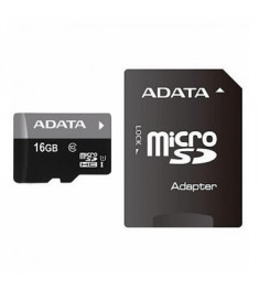 Карта памяти MicroSDHC A-DATA Premier 16Gb (UHS-1) (Class 10) + SD-адаптер