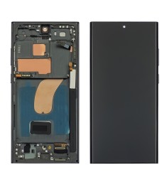 Дисплей для Samsung S918B Galaxy S23 Ultra с чёрным тачскрином и серой корпусной..