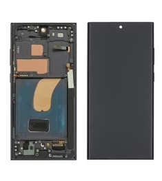 Дисплей для Samsung S918B Galaxy S23 Ultra с чёрным тачскрином и чёрной корпусно..
