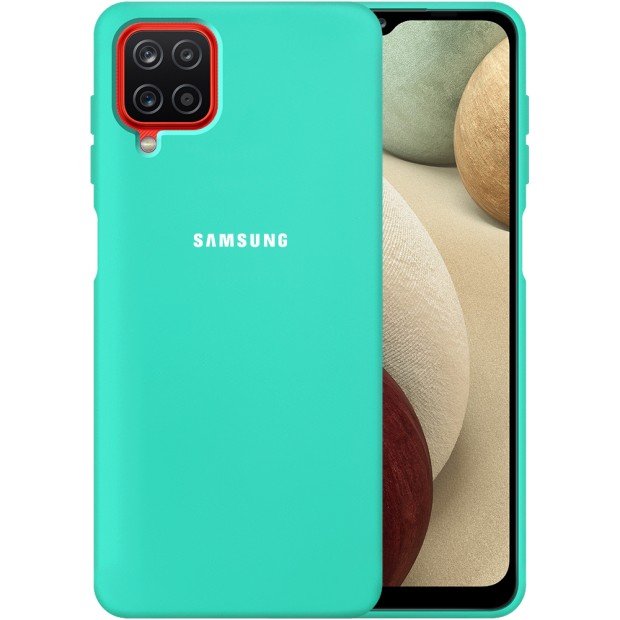 Силикон Original 360 Case Logo Samsung Galaxy A12 (2020) (Бирюзовый)