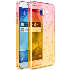 Силикон Rain Gradient Samsung Galaxy A3 (2017) A320 (Розово-желтый)
